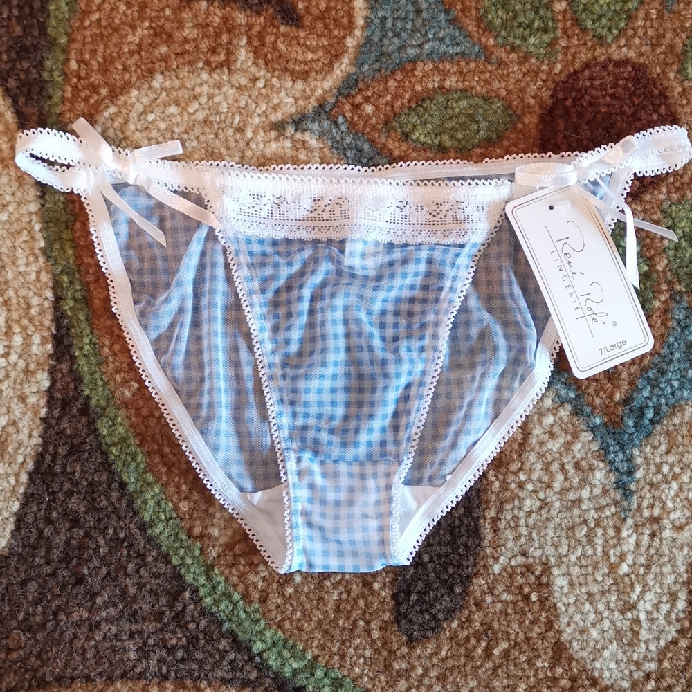 Rene Rofe Blue Checkered Bottoms - Picture 5 of 7